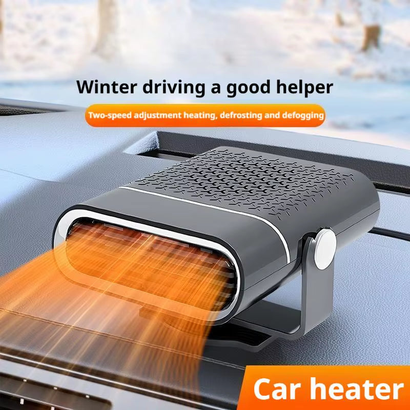 12V 120W Portable Car Heater Fast Heating & Cooling Fan 360° Rotation Defogger/Defroster Cigarette Lighter Plug-In
