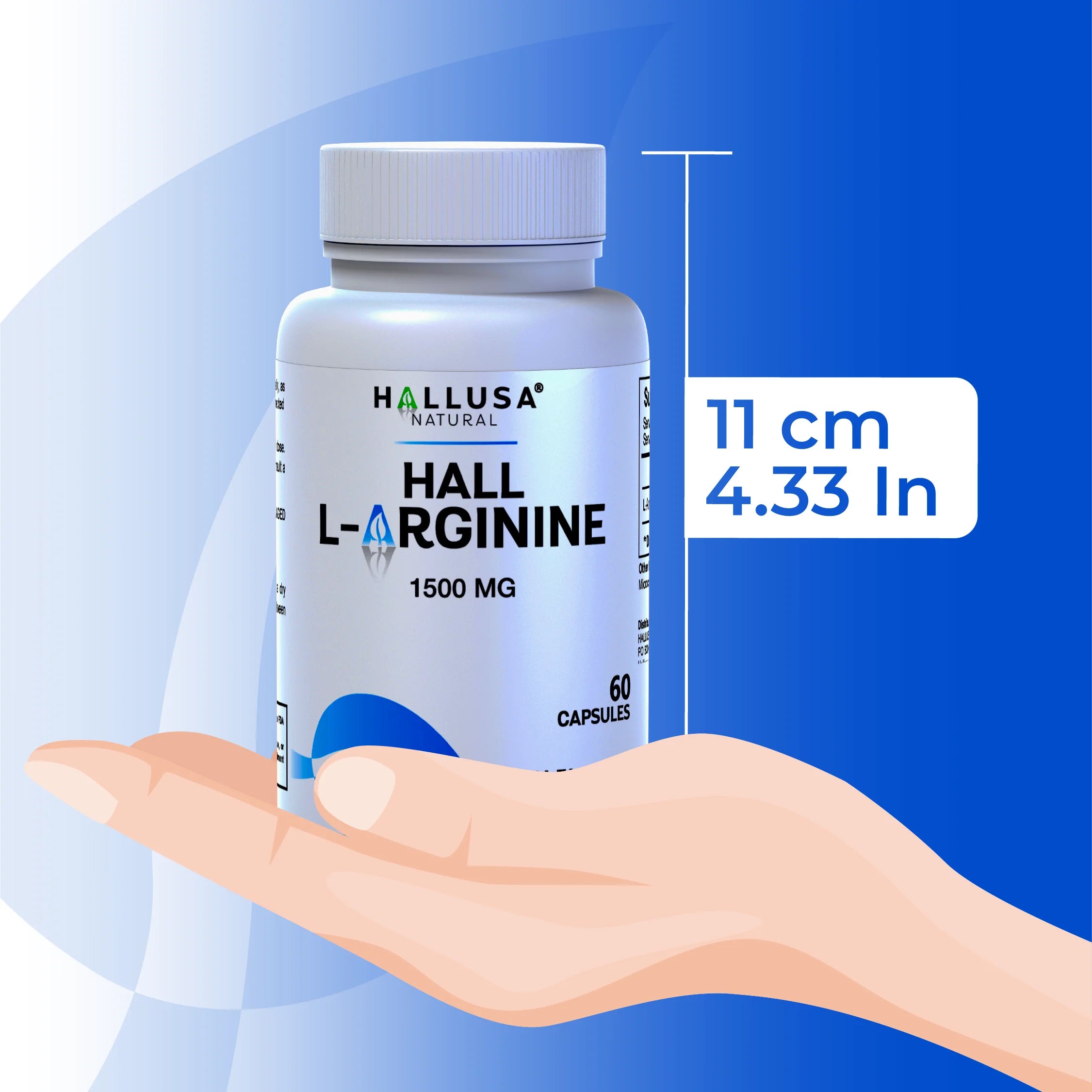 L- Arginine, Pre Workout Pills L-Arginine Hcl 1500 Mg, Nitric Oxide for Muscle Blood Circulation, Amino Acids Supplement - Amino Energy - Energy Supplements - 60 Caps