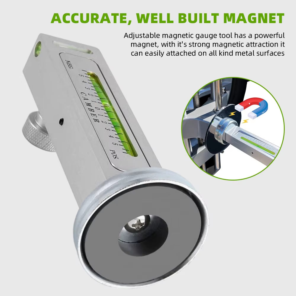 Automobile Four-Wheel Positioning Magnetic Level, Wheel Camber, Adjustable Magnetic Gauge Tool, Wheel Alignment Tool, Camber Cas