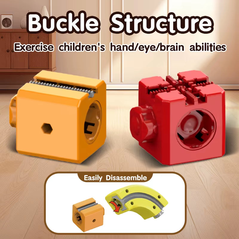 DIY Assembly Magic Track Train Building Block Multiple Shapes Kids STEM Educational Electronic Train Construction Tracks Toys