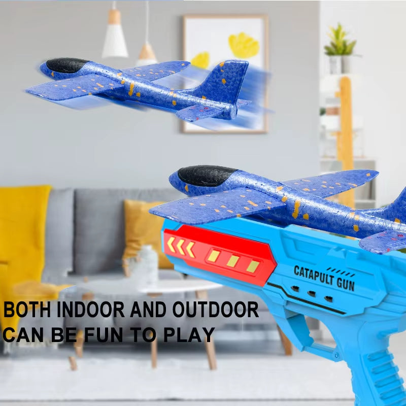 Airplane Launcher Toys Outdoor Sports Flying Toys Children'S Foam Ejection Aircraft Toys Birthday Gifts for Boys Girls