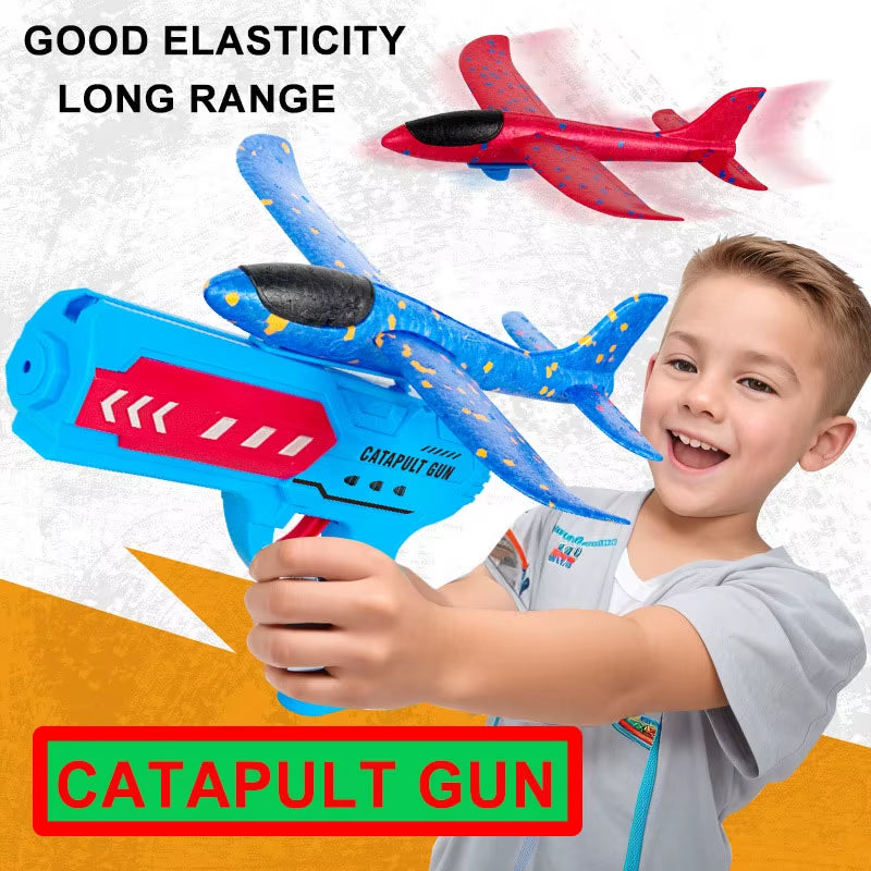 Airplane Launcher Toys Outdoor Sports Flying Toys Children'S Foam Ejection Aircraft Toys Birthday Gifts for Boys Girls