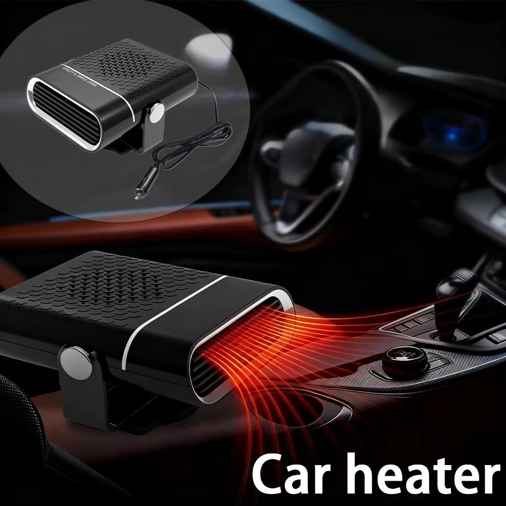 12V 120W Portable Car Heater Fast Heating & Cooling Fan 360° Rotation Defogger/Defroster Cigarette Lighter Plug-In