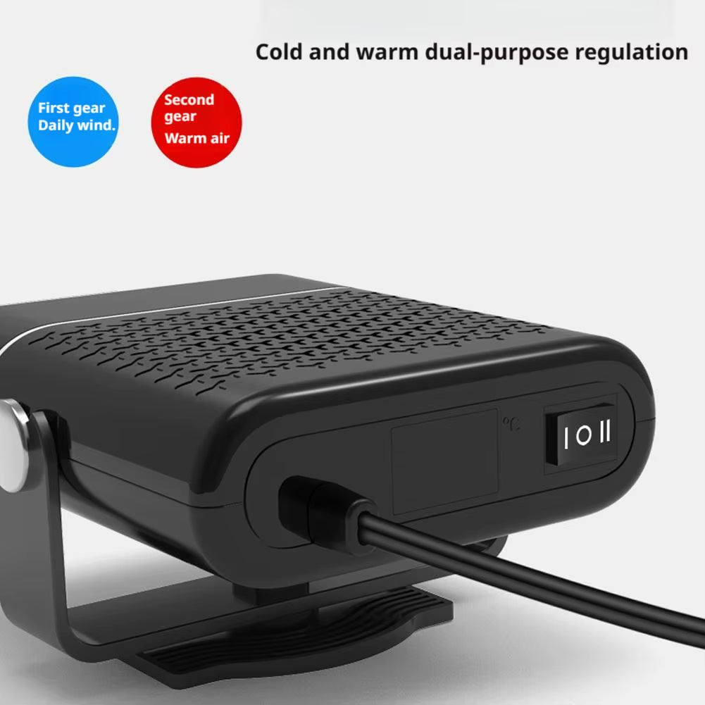 12V 120W Portable Car Heater Fast Heating & Cooling Fan 360° Rotation Defogger/Defroster Cigarette Lighter Plug-In