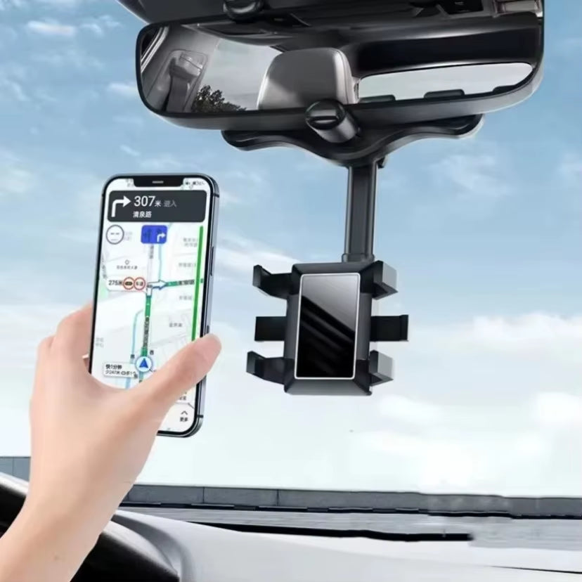 Car Phone Holder Mount 360 Rotation Rearview Mirror Smartphone Support in Car GPS Navigation Bracket for Iphone Samsung Xiaomi