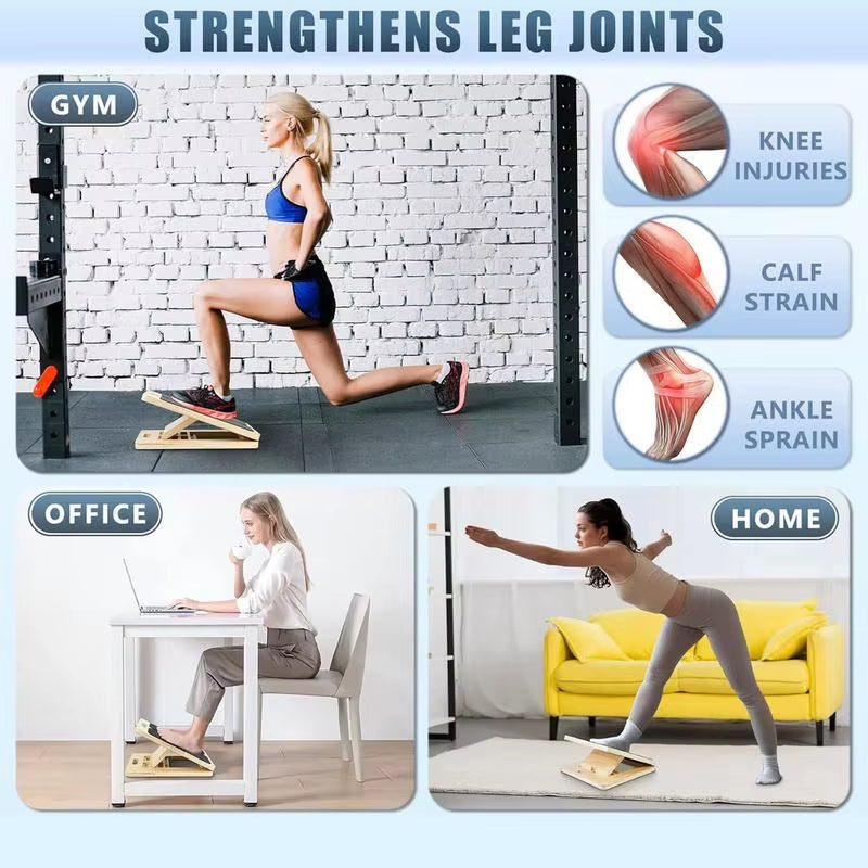 Calf Stretcher Slant Board Wooden Tilt Plate Fortable Wooden Slant Board for Calf Stretching for Knees Ankle Heel Feet Leg
