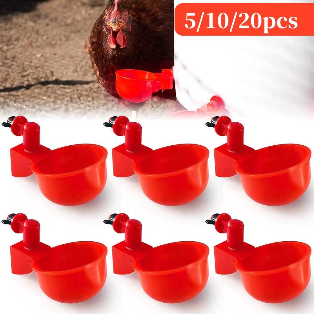 5/10/20 Pcs Automatic Poultry Drinking Bowl Chicken Waterer Cups Duck Drinking Machine Hanging Drinking Bowls Water Dispenser
