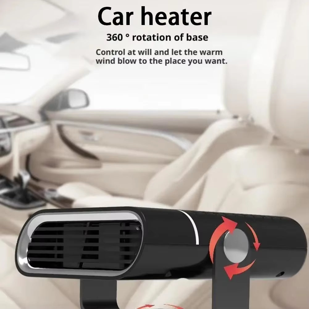 12V 120W Portable Car Heater Fast Heating & Cooling Fan 360° Rotation Defogger/Defroster Cigarette Lighter Plug-In