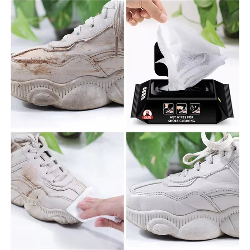 12-60Pcs Disposable Shoes Clean Wipes Portable White Shoes Cleaning Care Wipes Sneakers Cleaning Quick Wet Wipe VIE LENTE