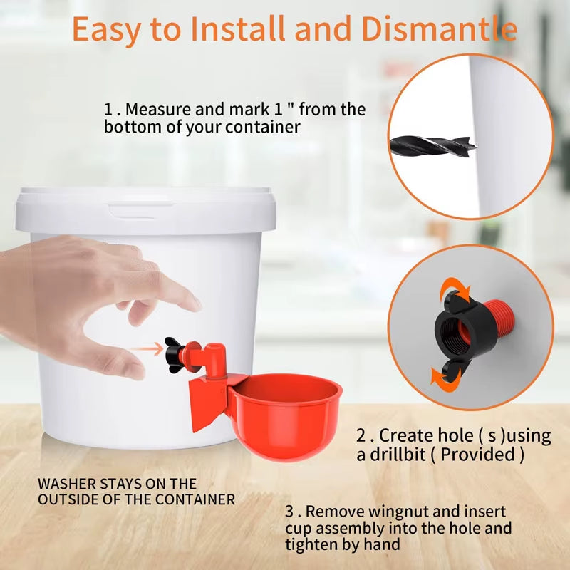 5/10/20 Pcs Automatic Poultry Drinking Bowl Chicken Waterer Cups Duck Drinking Machine Hanging Drinking Bowls Water Dispenser