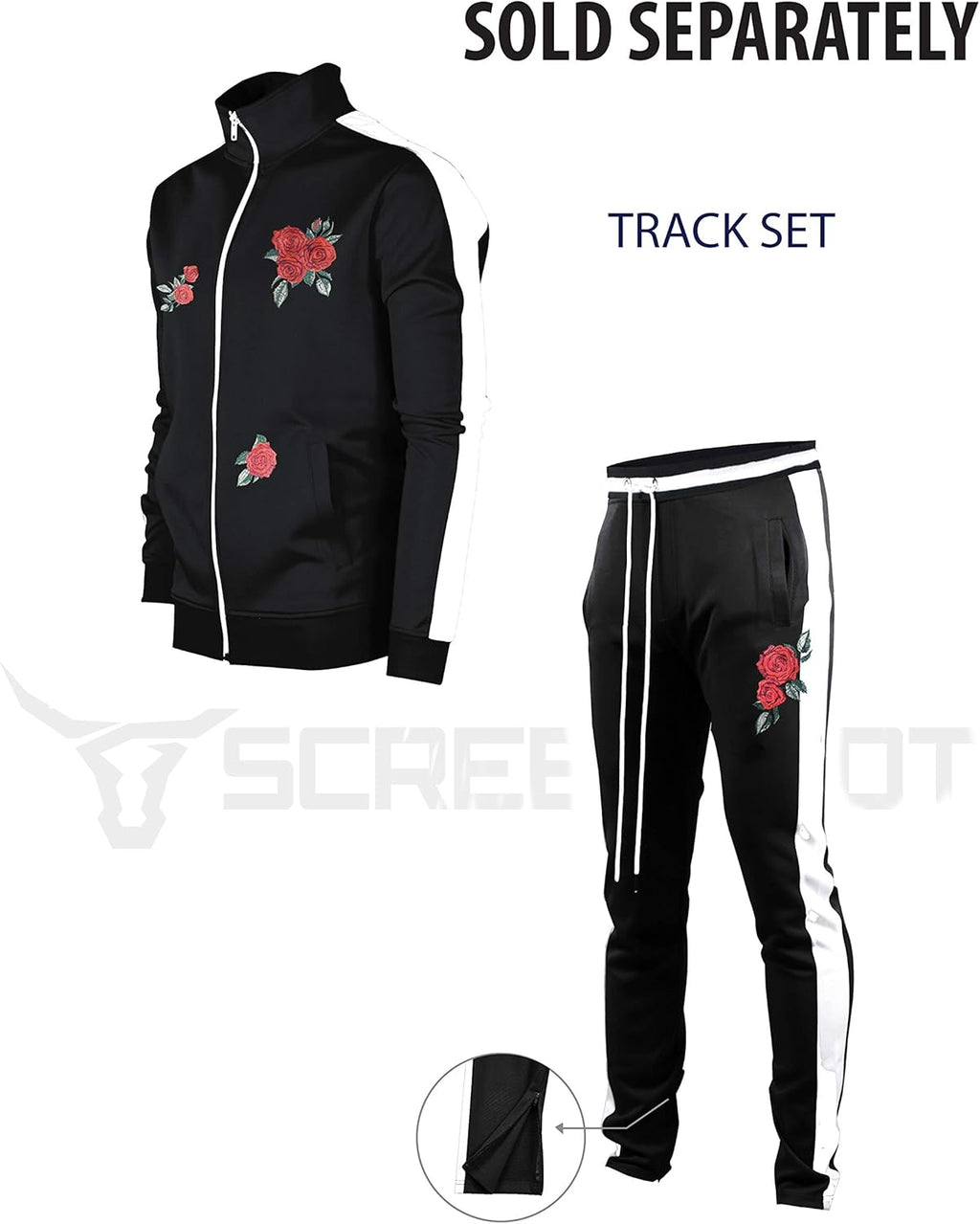 -TRACK JACKET Mens Urban Hip Hop Premium Track Jacket - Slim Fit Side Taping Sportswear Urbanwear Streetwear Top