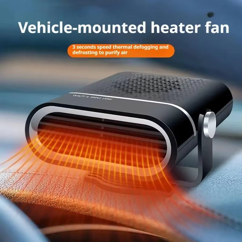 12V 120W Portable Car Heater Fast Heating & Cooling Fan 360° Rotation Defogger/Defroster Cigarette Lighter Plug-In