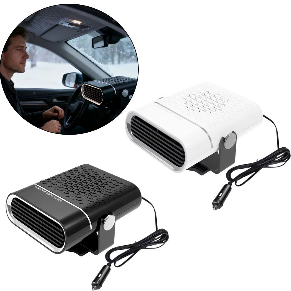 12V 120W Portable Car Heater Fast Heating & Cooling Fan 360° Rotation Defogger/Defroster Cigarette Lighter Plug-In
