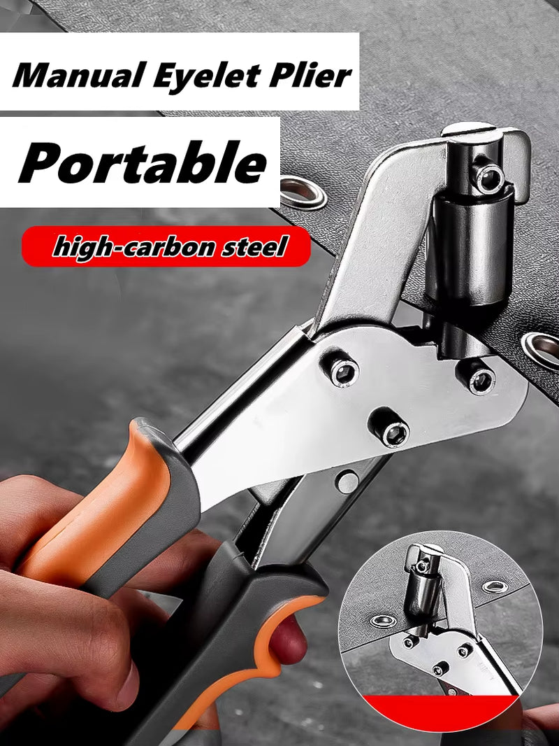 6Mm / 10Mm Eyelet Pliers Kit Tools Portable Hand Press Metal Grommet Hole Punch Plier for Leather Canvas Clothing DIY Tarp Ring